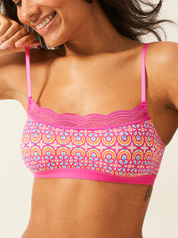 Lace Square Bra - Retro Geo