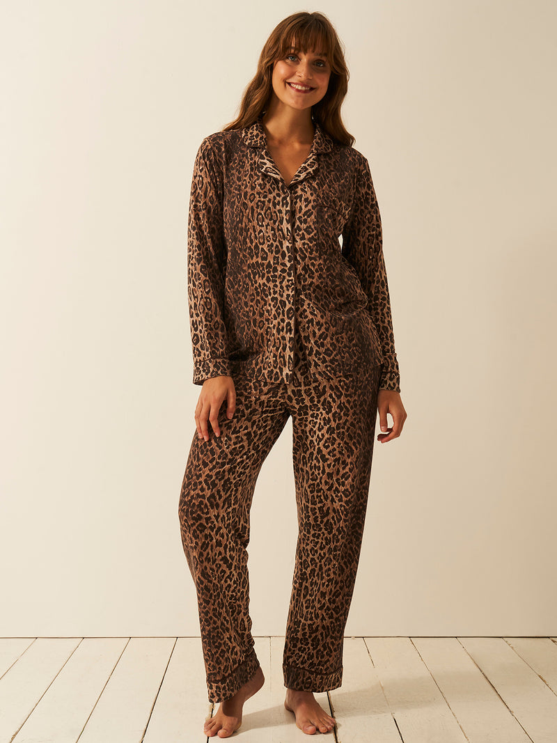 Long Pyjama Set - RIXO Classic Leopard | Sustainable TENCEL