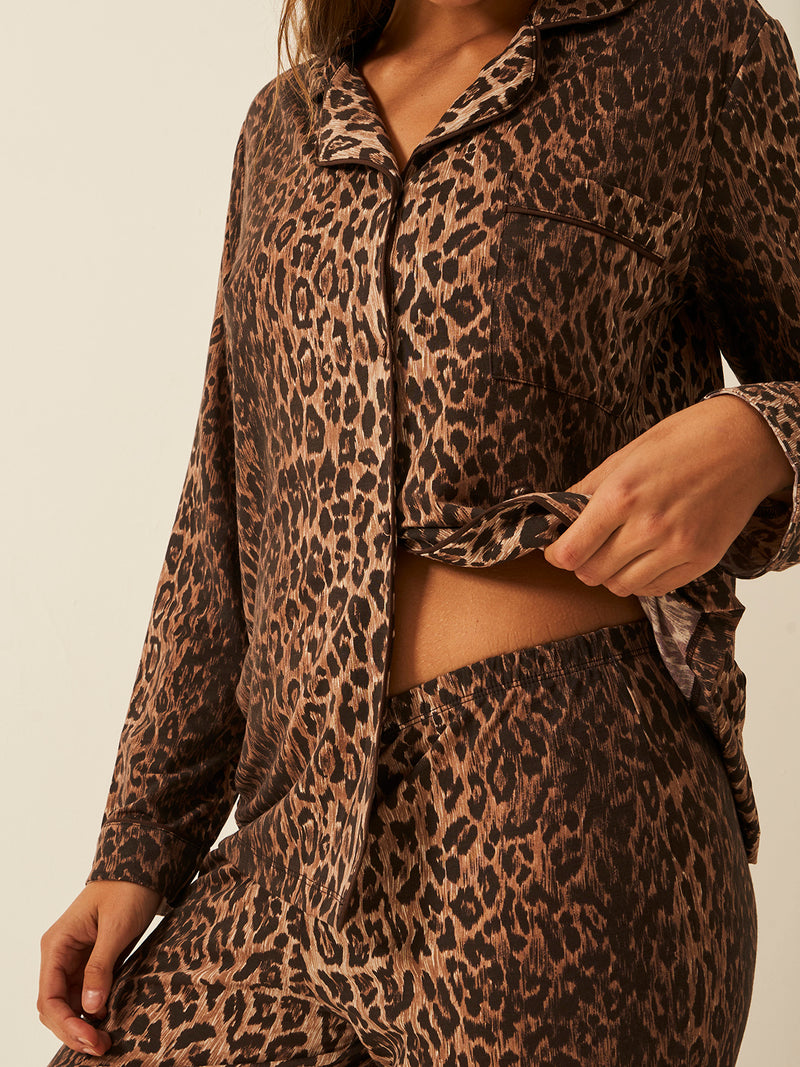 Long Pyjama Set - RIXO Classic Leopard | Sustainable TENCEL
