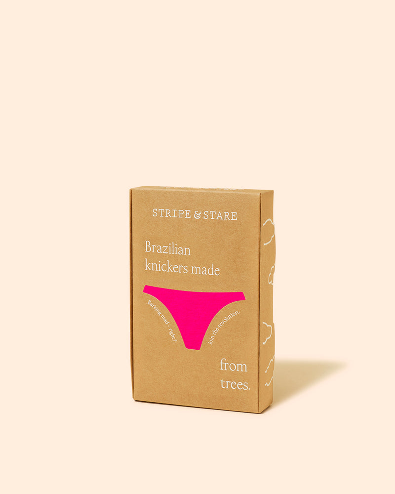 Brazilian Knicker - Raspberry and Trim Neon Mint Charming Garment Enterprises Co