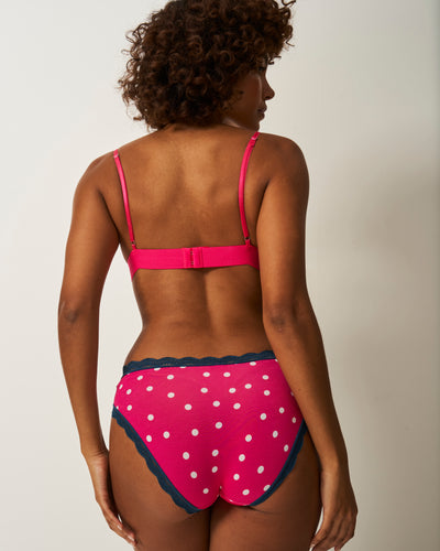 The Original Knicker - Raspberry Spot Stripe & Stare