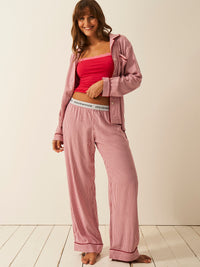 Soft Brushed Woven Pyjama Bottoms - Red Stripe