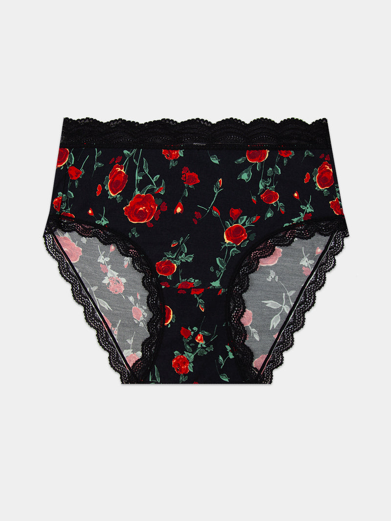 High Rise Knicker - RIXO Claudia Rose Black Wholegood Inter-United Ltd