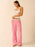 Soft Brushed Woven Pyjama Bottoms - Rose Stripe