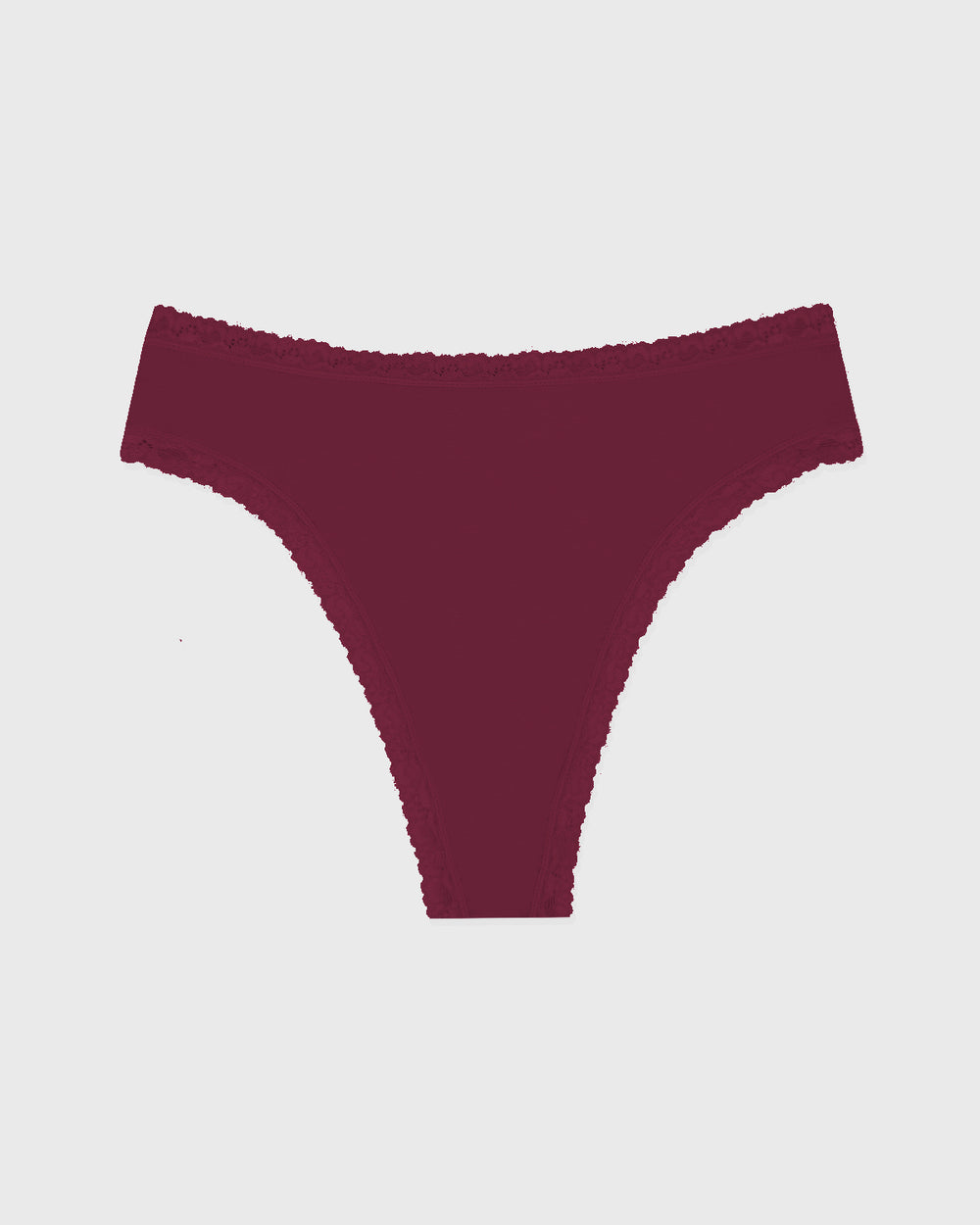 High Waisted Thong - Rouge Stripe & Stare