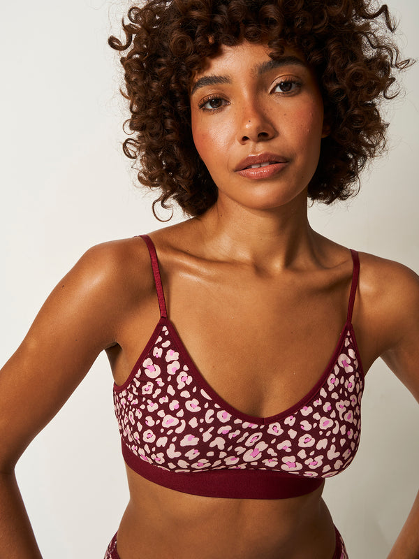 T-Shirt Bra - Rouge Leopard Stripe & Stare