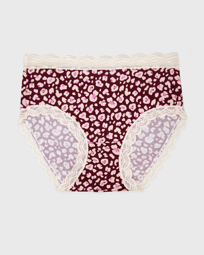 High Rise Knicker - Rouge Leopard Stripe & Stare