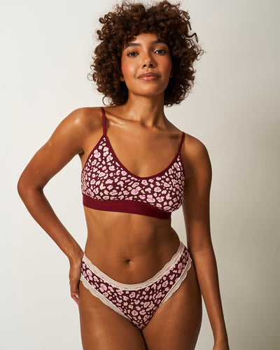 Brazilian Knicker - Rouge Leopard Stripe & Stare