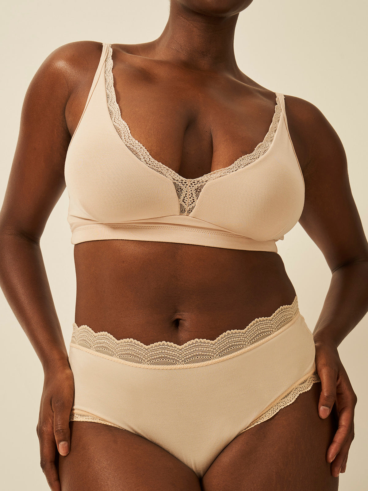 Lace Plunge Bra - Sand Wholegood Inter-United Ltd