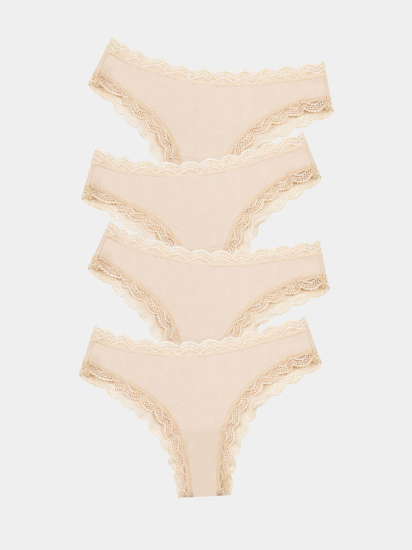 Brazilian Knicker Four Pack - Sand