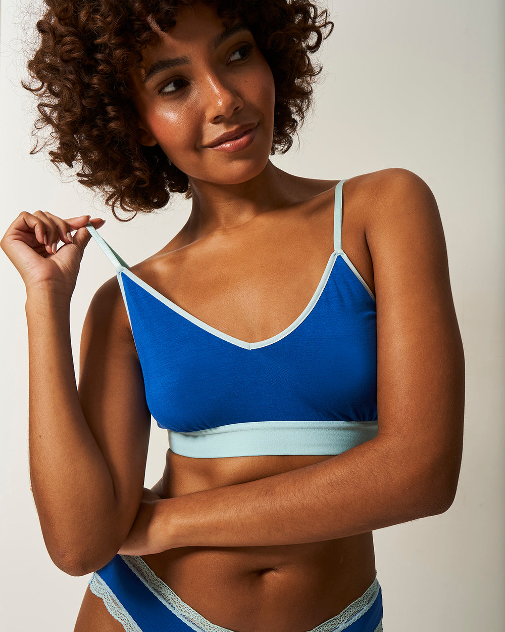 T-Shirt Bra - Sapphire and Atomizer Stripe & Stare