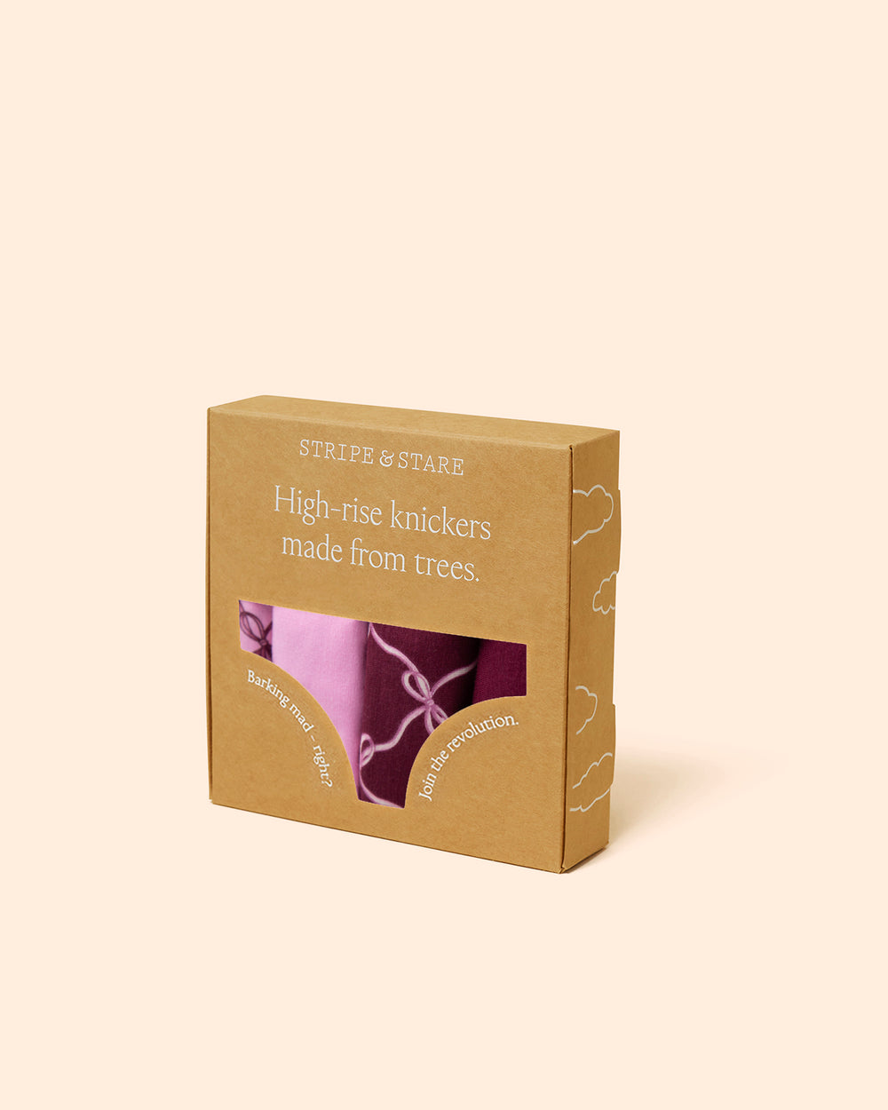 High Rise Knicker Four Pack - Say it with a Bow Stripe & Stare