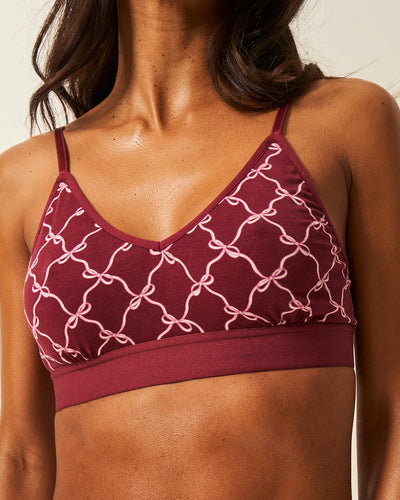 T-Shirt Bra - Rouge Bow Stripe & Stare