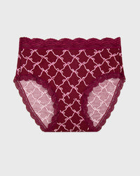 High Rise Knicker - Rouge Bow Stripe & Stare