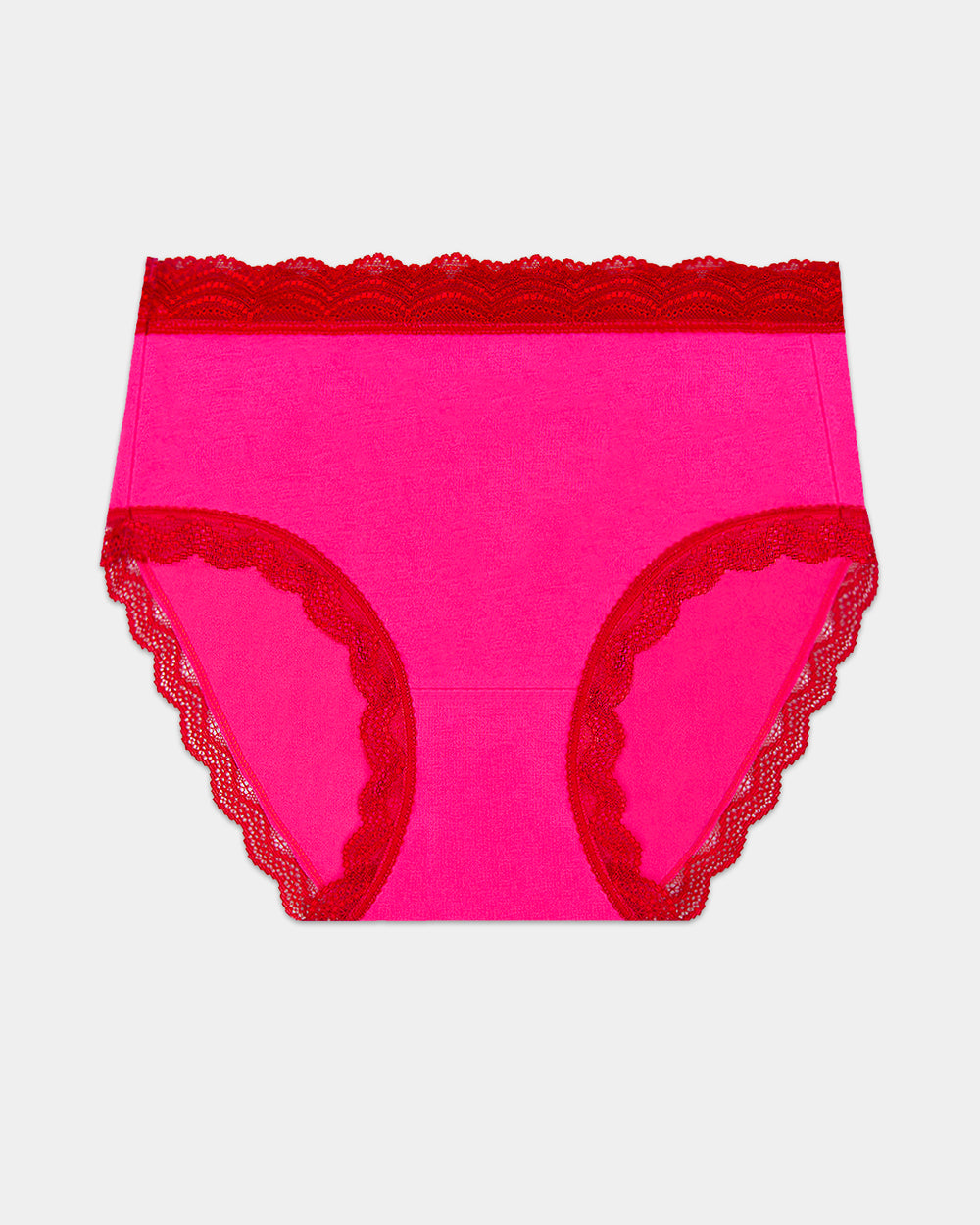 High Rise Knicker - Raspberry and Scarlet Stripe & Stare