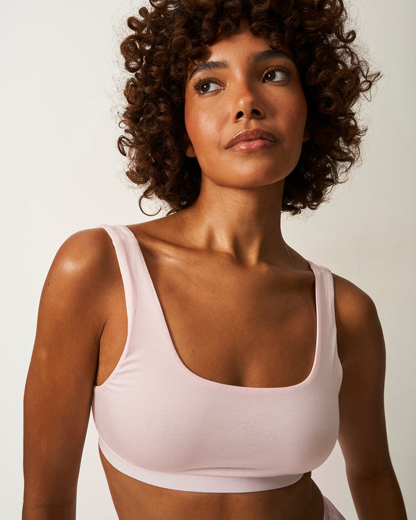 Soft Scoop Bra - Pink-a-boo Stripe & Stare