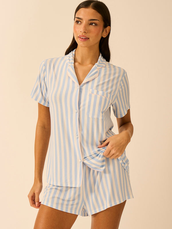 Short Pyjama Set - Serenity Stripe