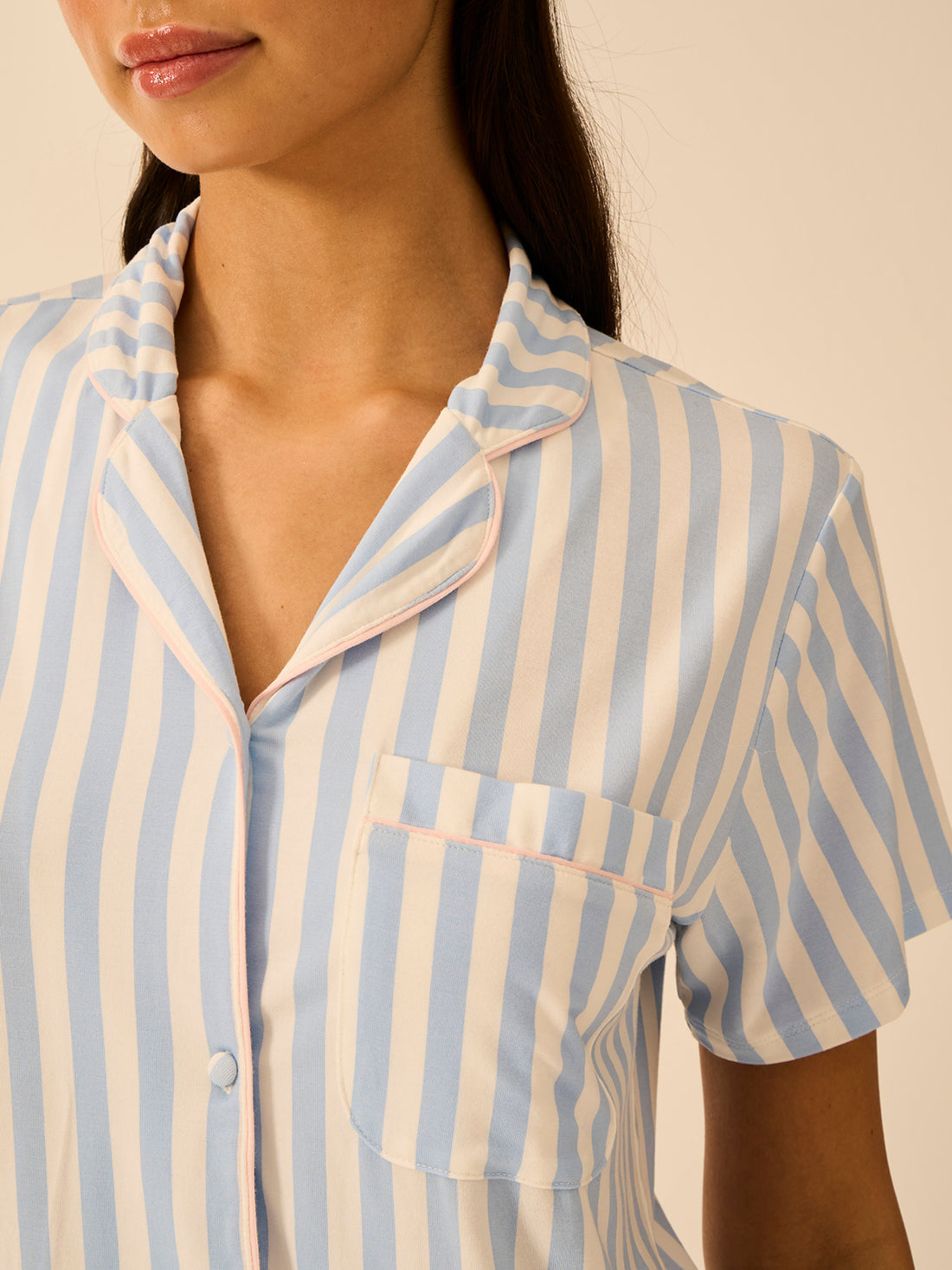 Short Pyjama Set - Serenity Stripe