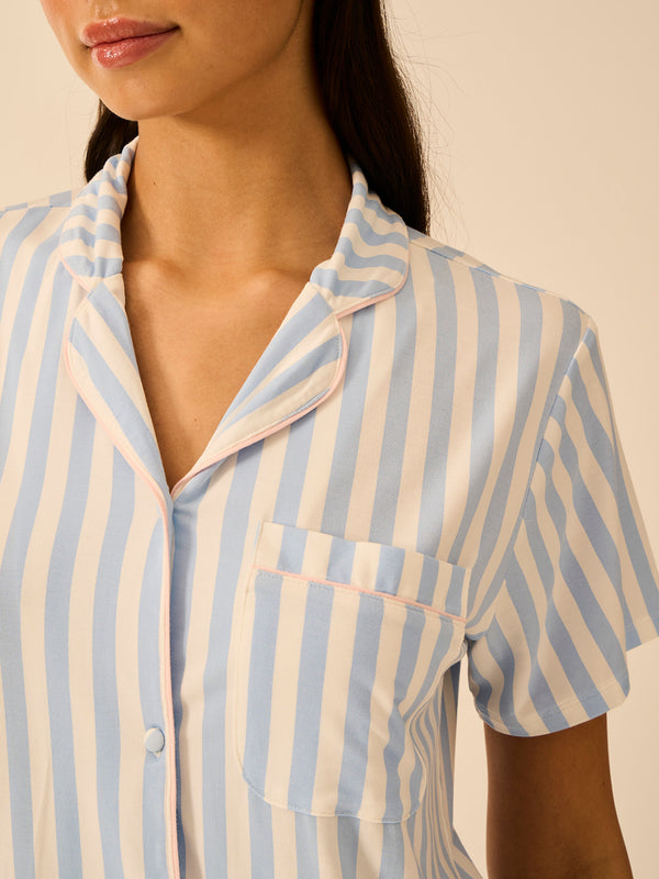 Short Pyjama Set - Serenity Stripe