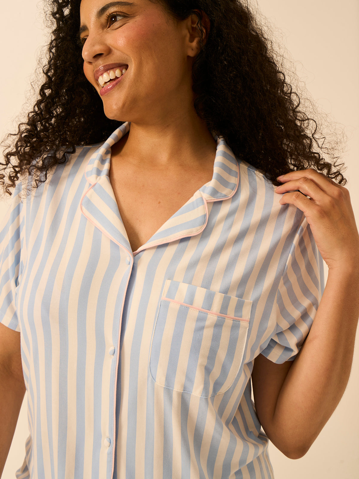 Short Pyjama Set - Serenity Stripe