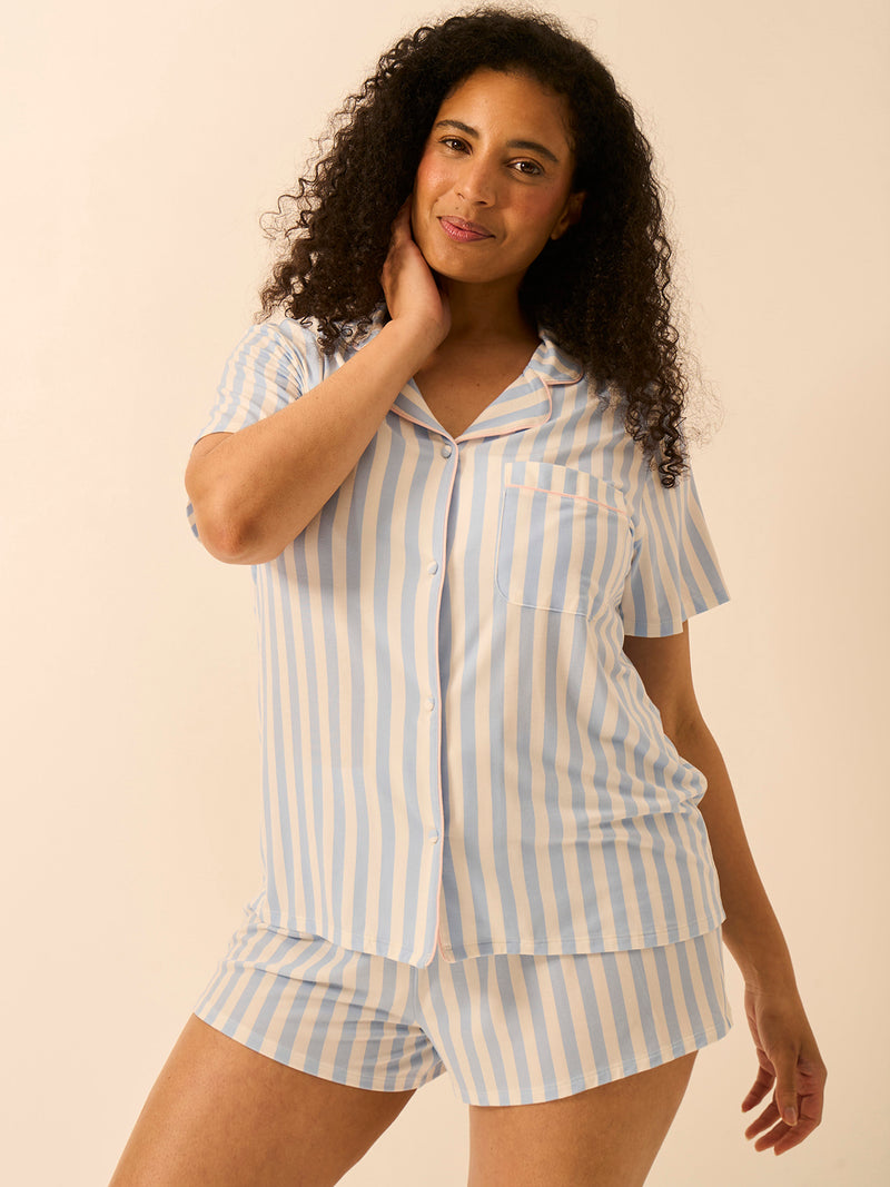 Short Pyjama Set - Serenity Stripe