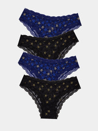 Brazilian Knicker Four Pack - Shine Like a Star Hop Lun Limited