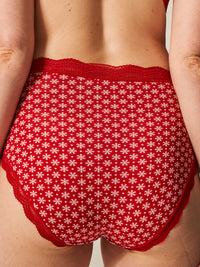 High Rise Knicker - Snowflakes Stripe & Stare