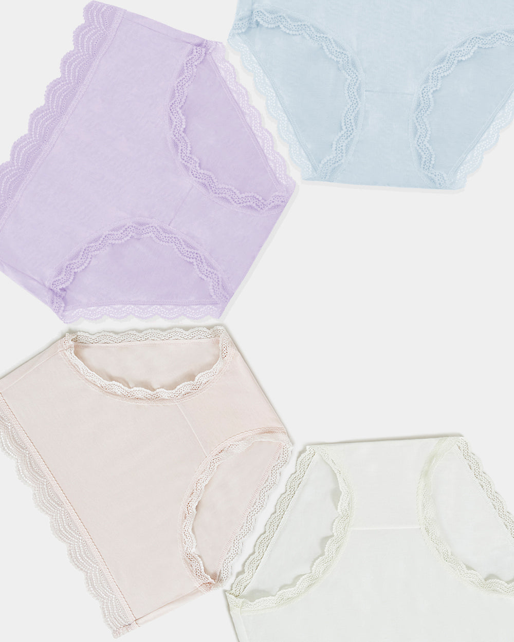 High Rise Knicker Four Pack - Soft Pastel Stripe & Stare