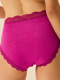 High Rise Knicker - Sparkle Fuchsia