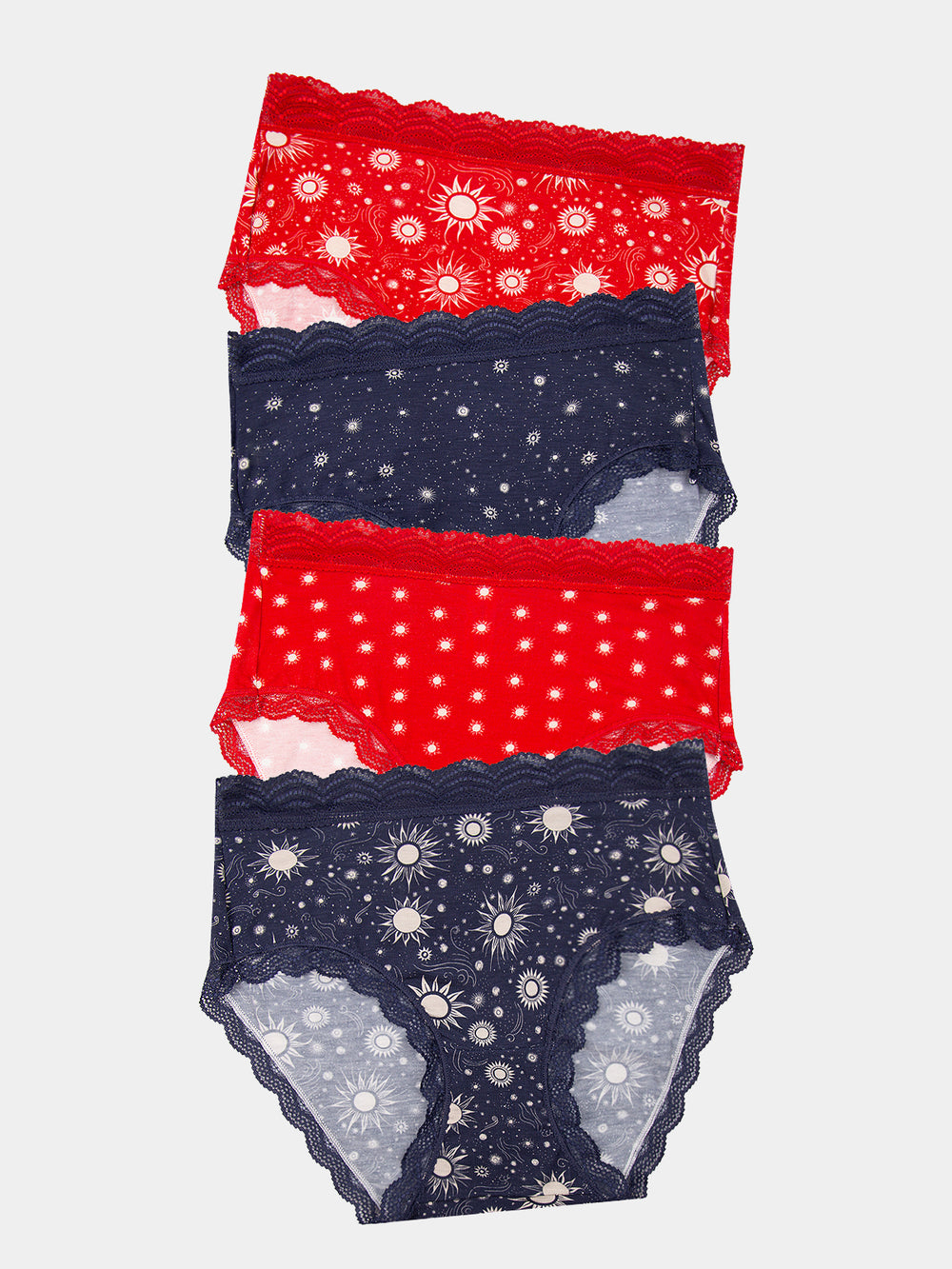 High Rise Knicker Four Pack - Starlight Stripe & Stare