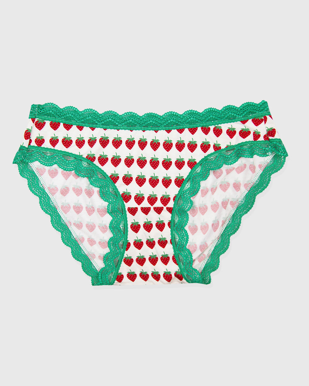 The Original Knicker - Strawberry Dreams Green Stripe & Stare