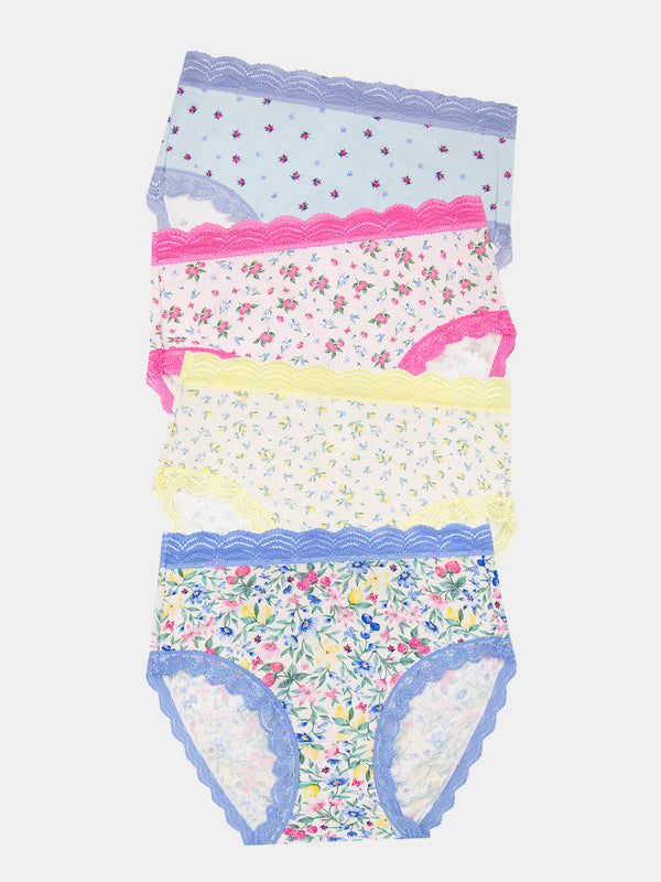 High Rise Knicker Four Pack - Summer Garden Stripe & Stare