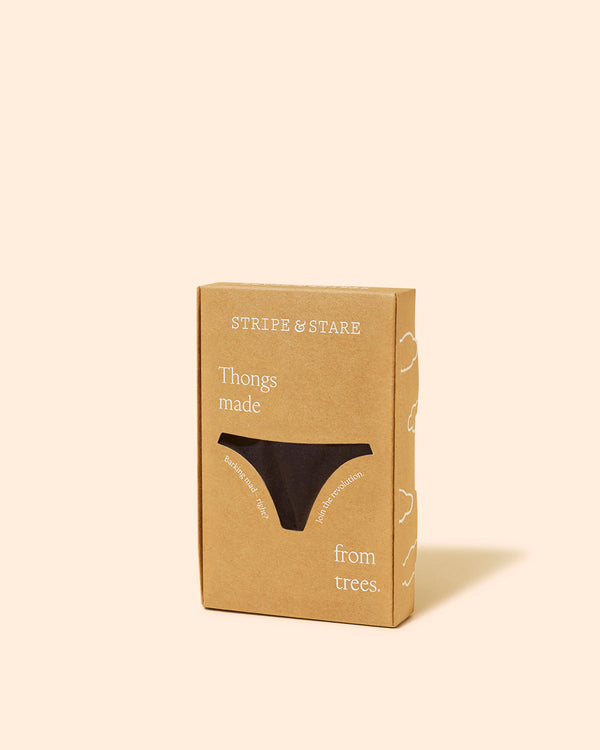 Dipped Thong - Black Stripe & Stare