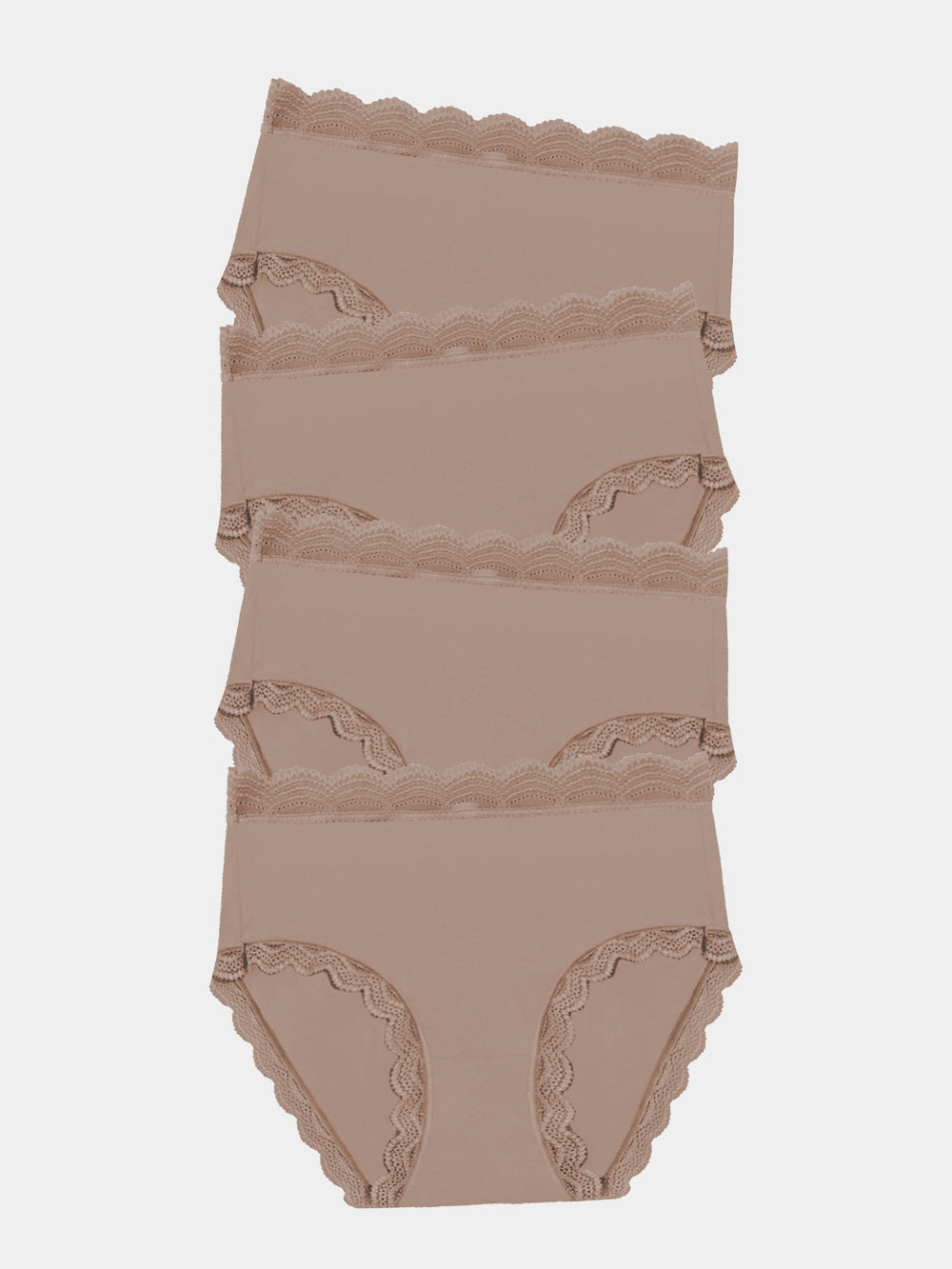 High Rise Knicker Four Pack - Taupe Stripe & Stare®