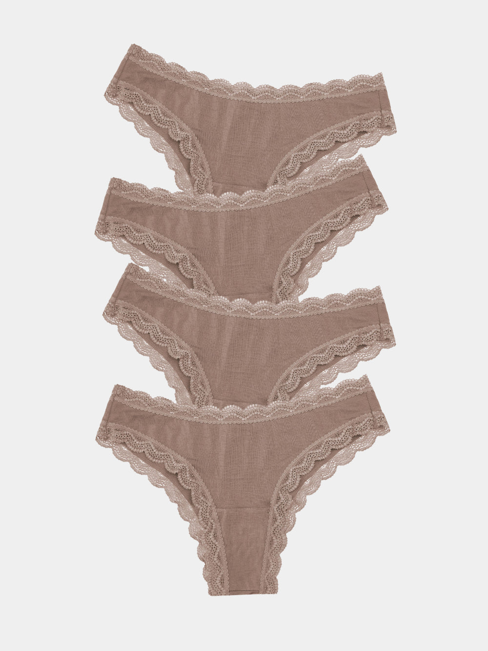 Brazilian Knicker Four Pack - Taupe Stripe & Stare®