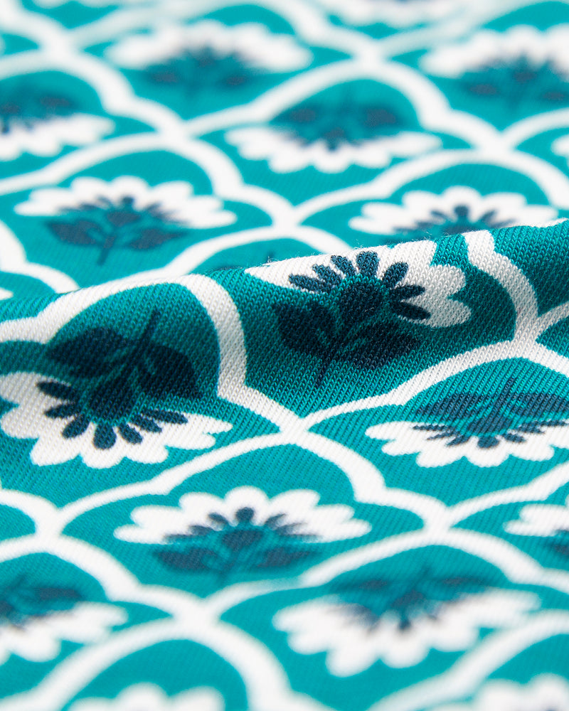 Brazilian Knicker - Teal Floral Tile Charming Garment Enterprises Co