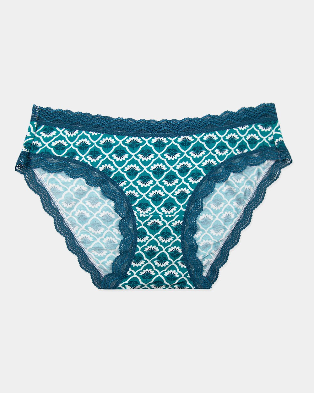 The Original Knicker - Teal Floral Tile Stripe & Stare