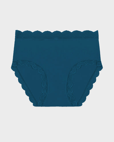 High Rise Knicker - Teal Stripe & Stare