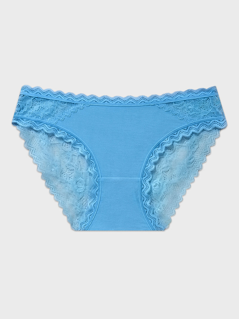 Eco Lace Original Knicker - Cerulean