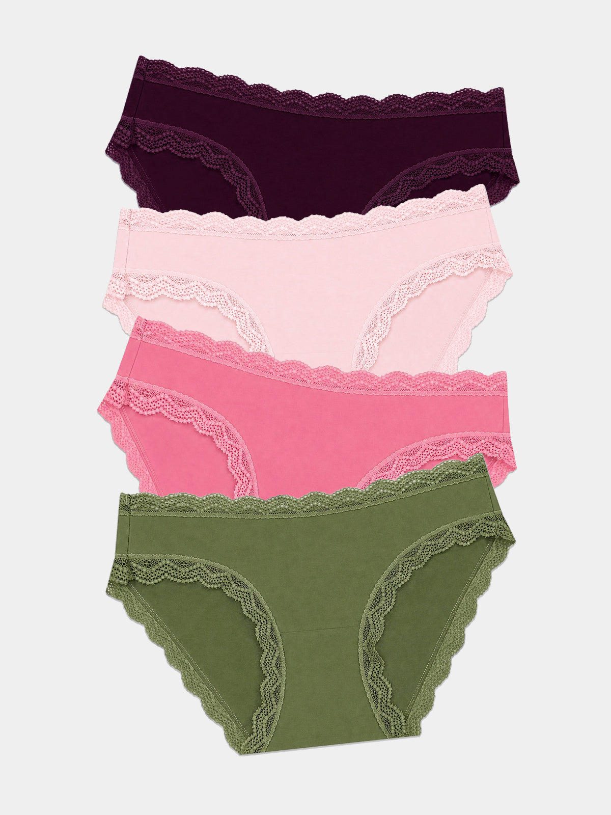 The Original Knicker Four Pack - Black Cherry & Olive