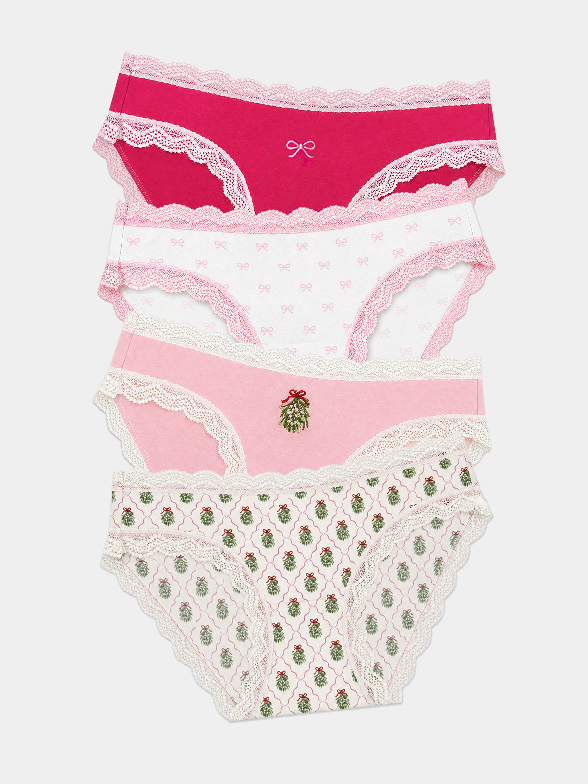 The Original Knicker Four Pack - Mistletoe Kisses