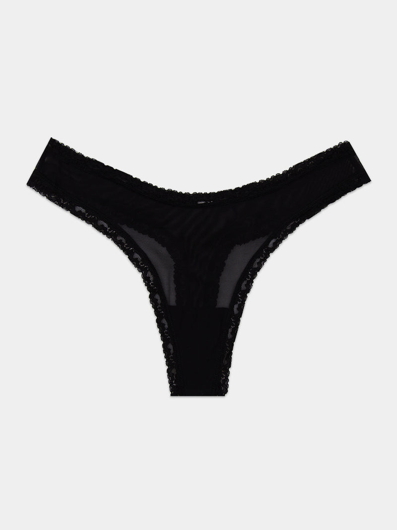 Mesh Thong - Black