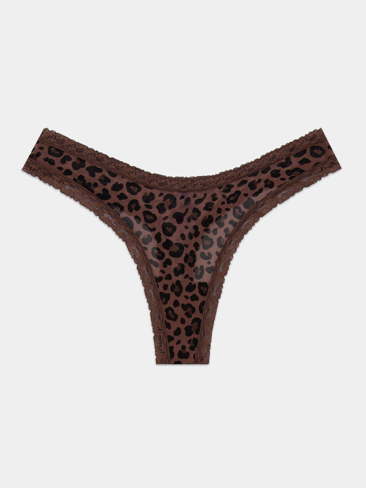 Mesh Thong - Chocolate Leopard