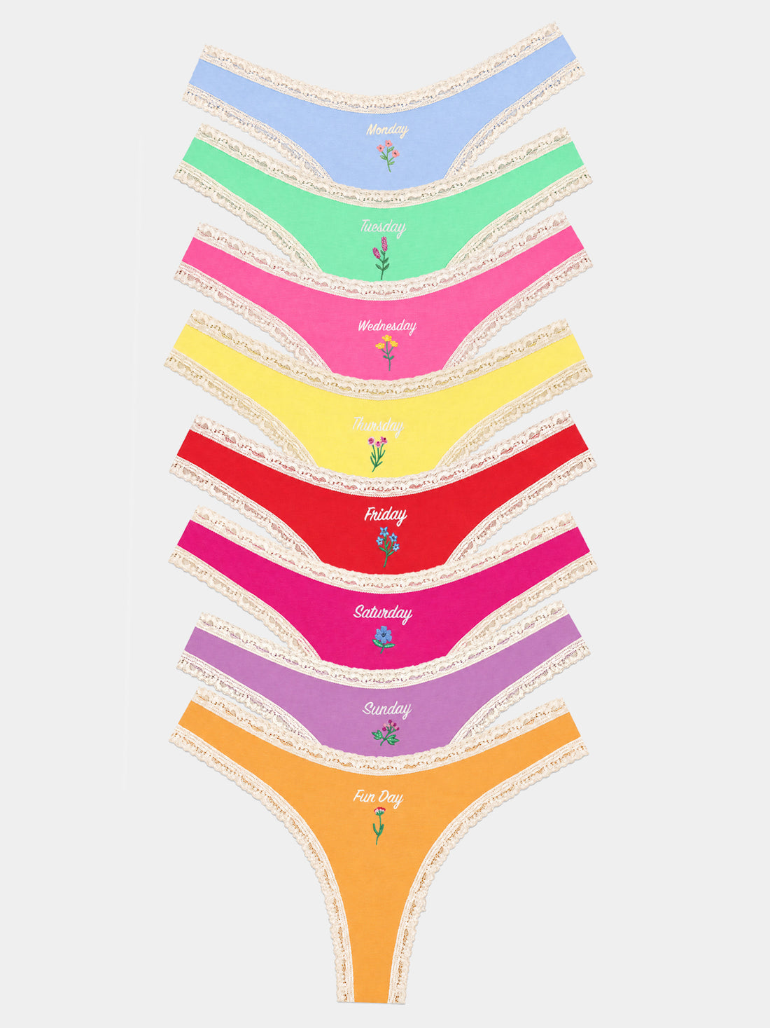 Thong Eight Pack - Days of the Week