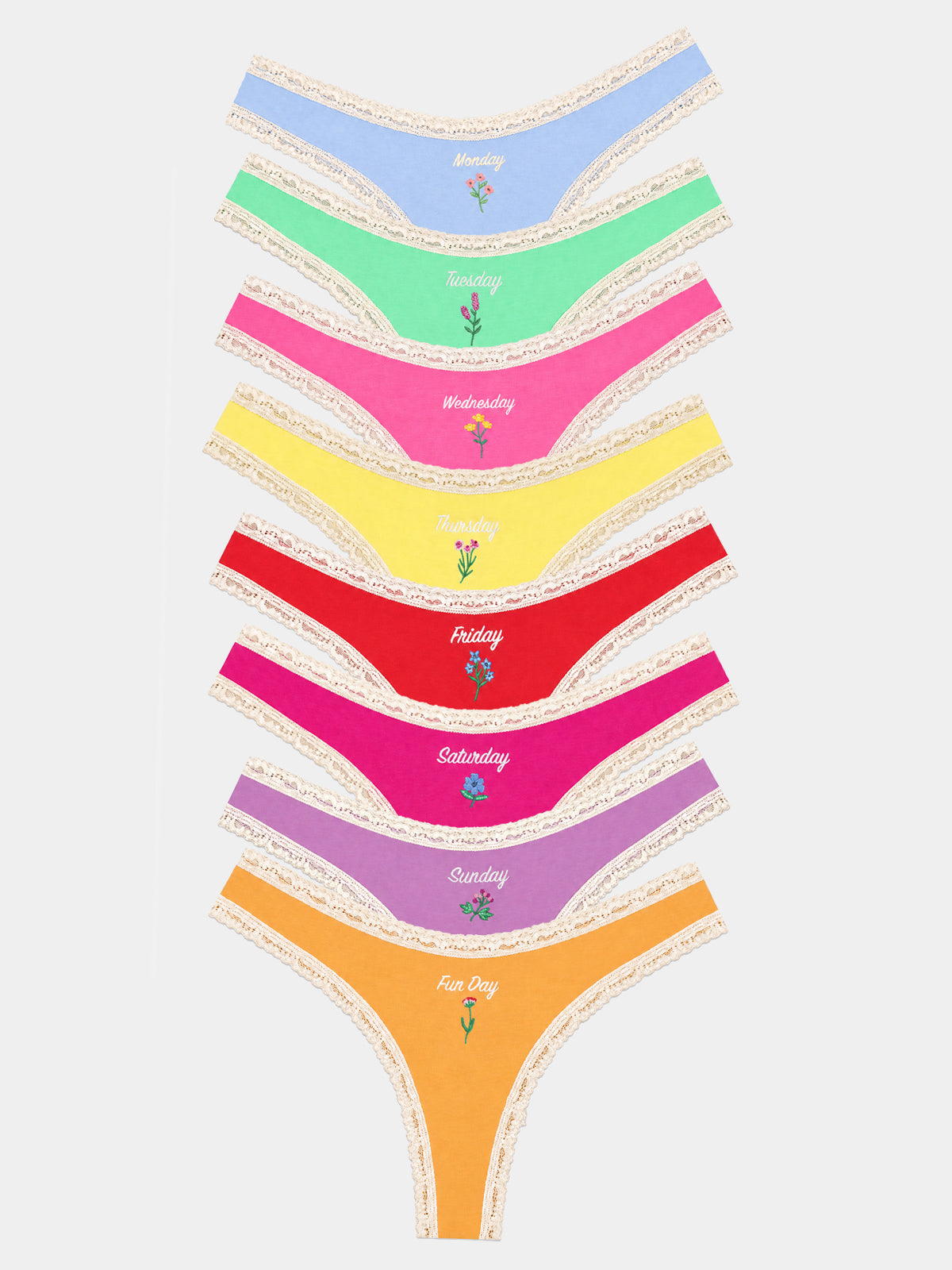 Thong Eight Pack - Days of the Week