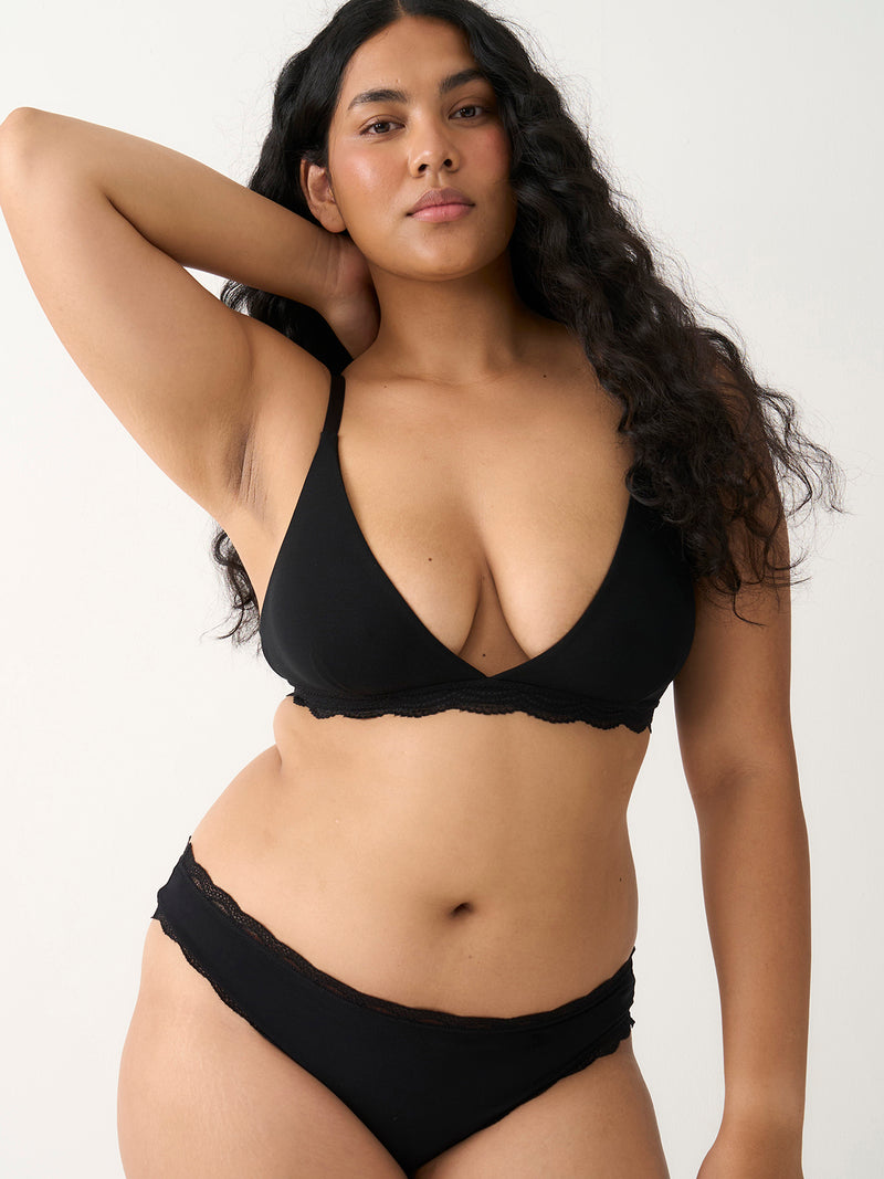 Triangle Lace Bra - Black