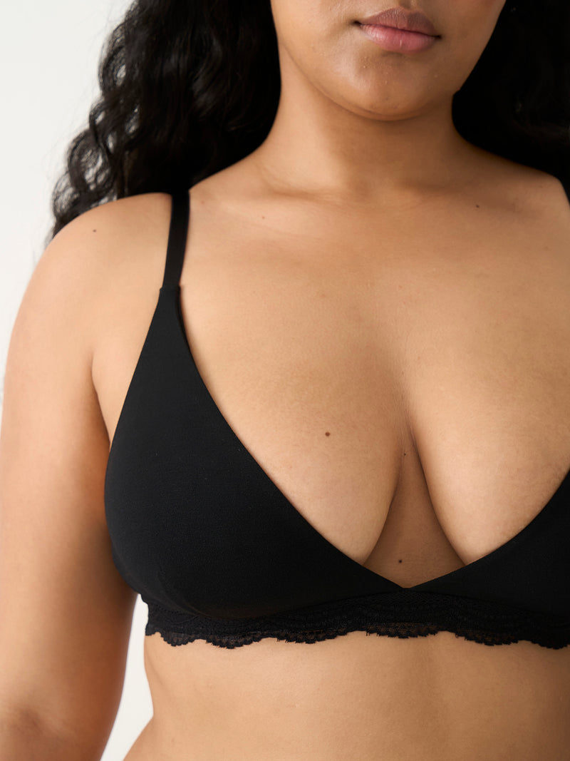 Triangle Lace Bra - Black