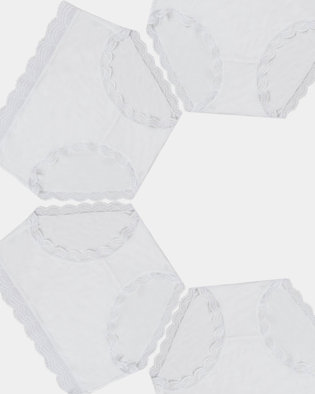 High Rise Knicker Four Pack - White Charming Garment Enterprises Co
