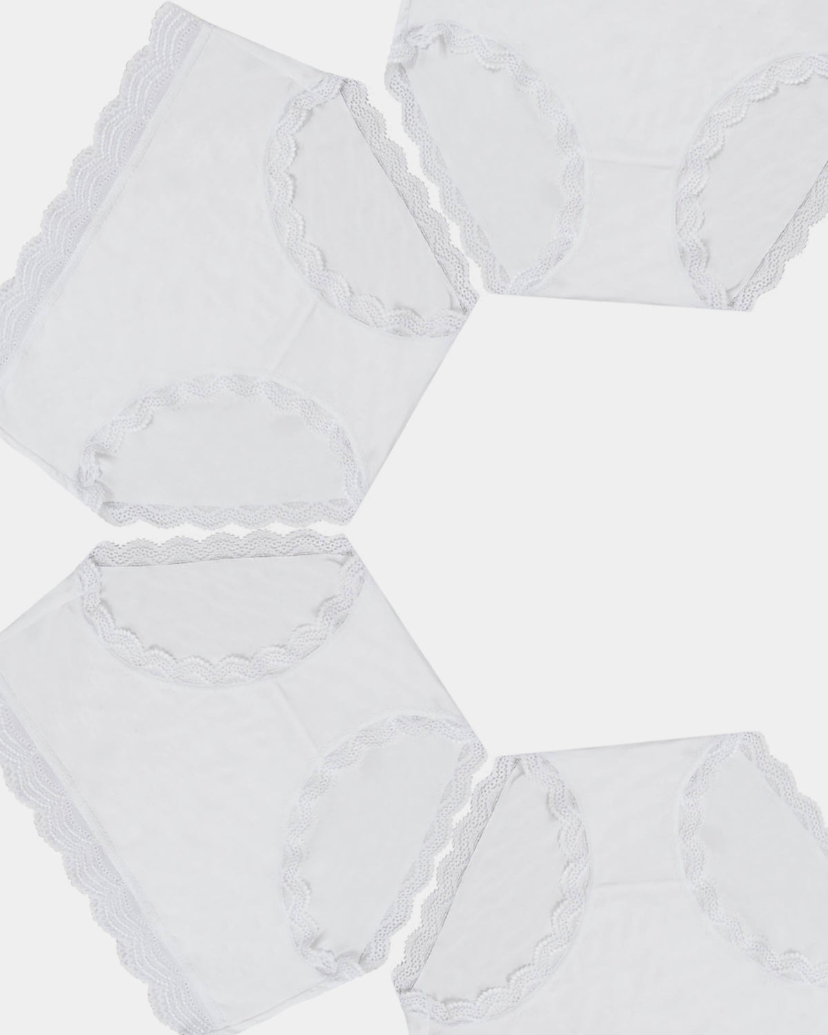 High Rise Knicker Four Pack - White Charming Garment Enterprises Co