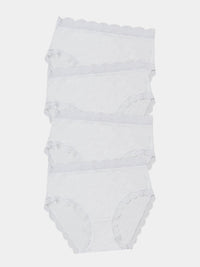 High Rise Knicker Four Pack - White